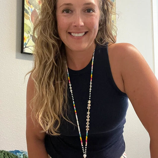 Personalized Teacher Lanyard, Beaded Wooden, Teacher Lanyard with Name, Custom Lanyard Teacher/Teacher’s AideGift for Her ID Badge Holder