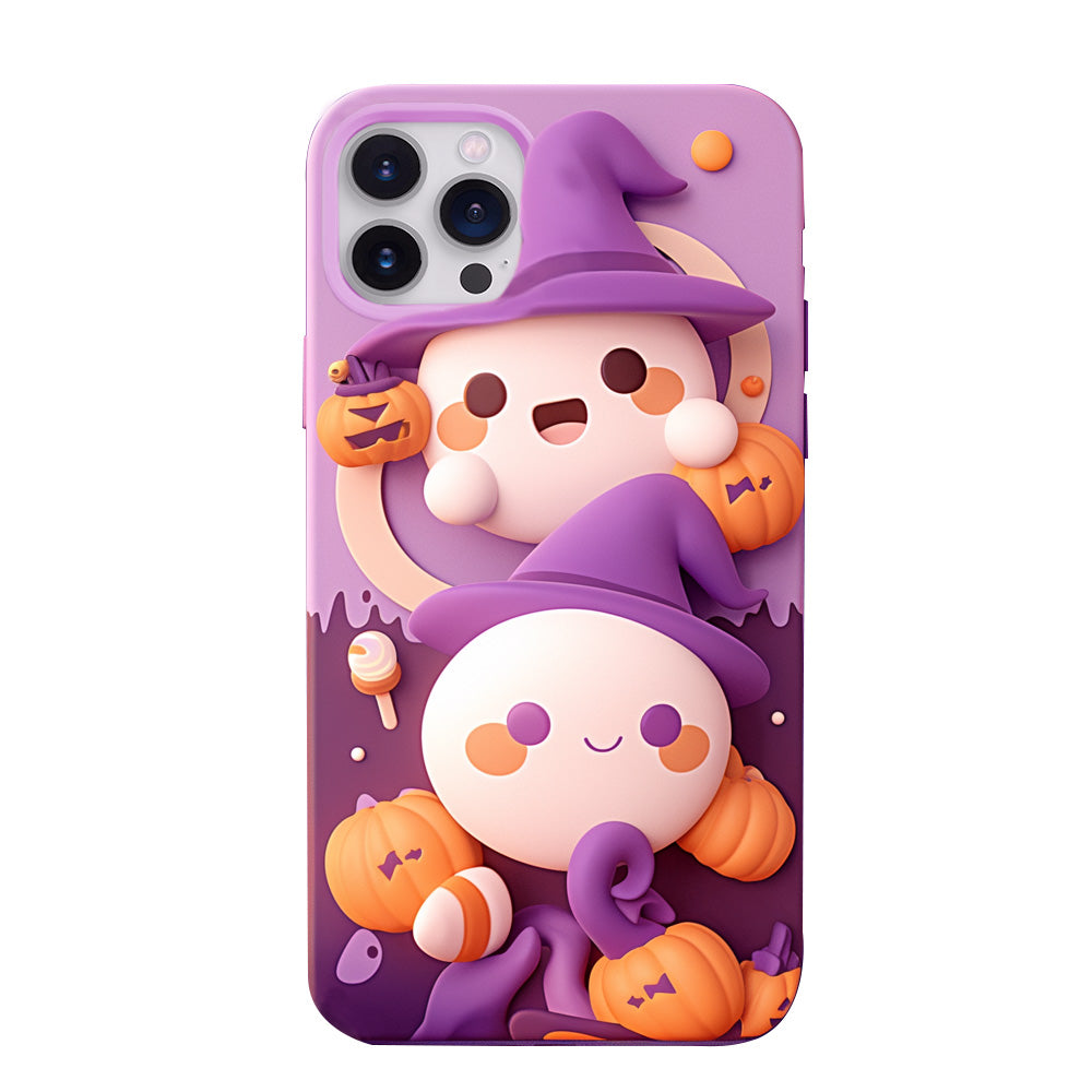 Halloween Ghost and Pumpkin Phone Case,iPhone,Samsung,Google Pixel