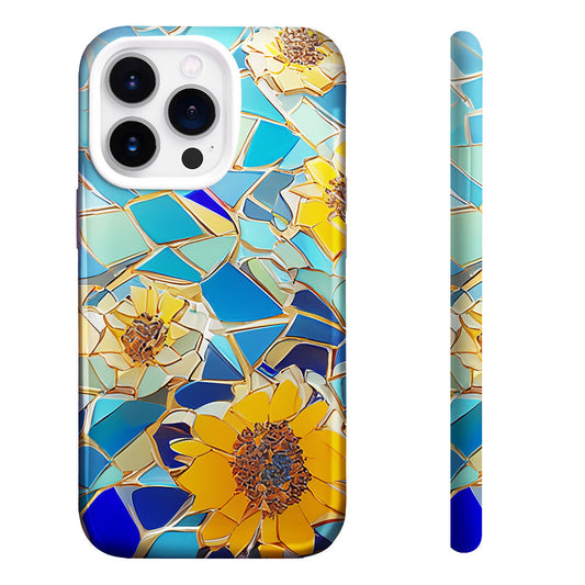 Sunflower Mosaic Phone Case,Multiple Styles for iPhone, Samsung Galaxy, Google Pixel