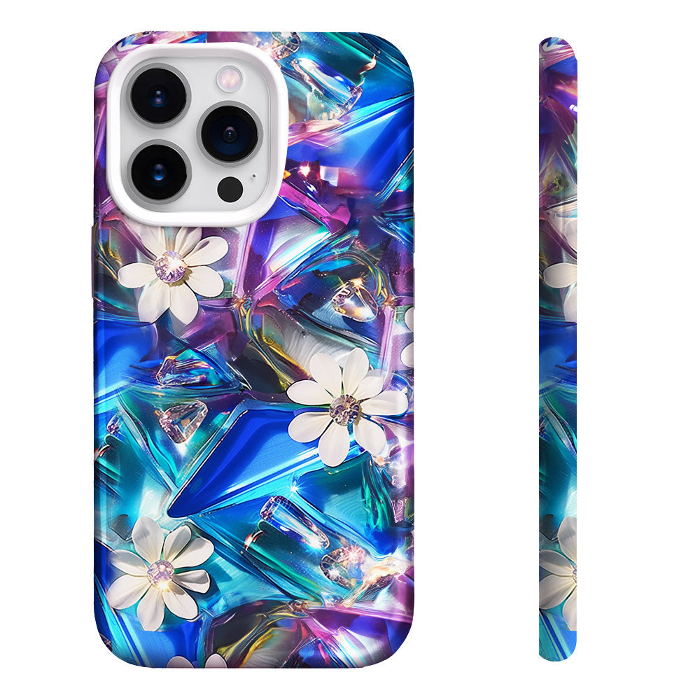 Floral Gemstone Mosaic Style Phone Case, Multiple Styles Available for iPhone, Samsung Galaxy, Google Pixel