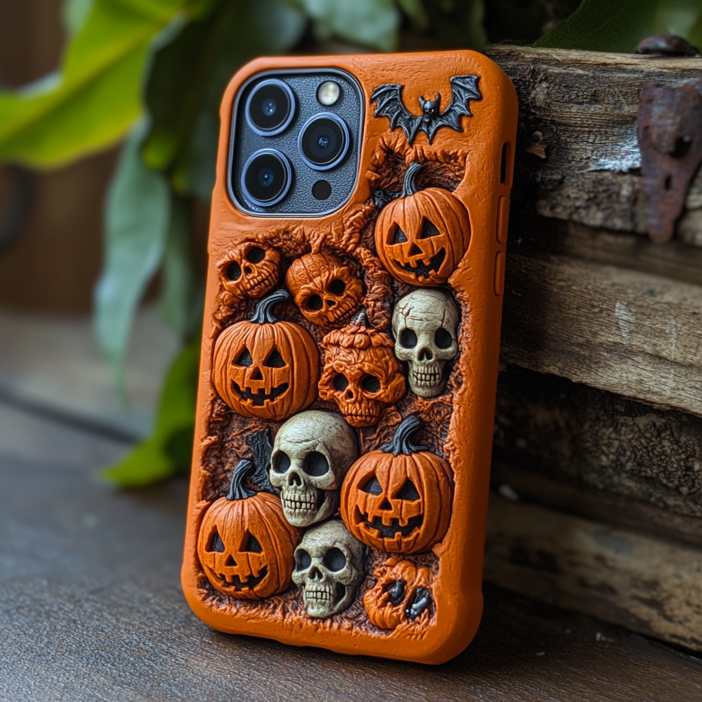 Spooky szn/Spooky Season Halloween Phone Cases, Multiple Designs,Spooky Season Pumpkin and Skull Patterns for iPhone, Samsung Galaxy, Google Pixel