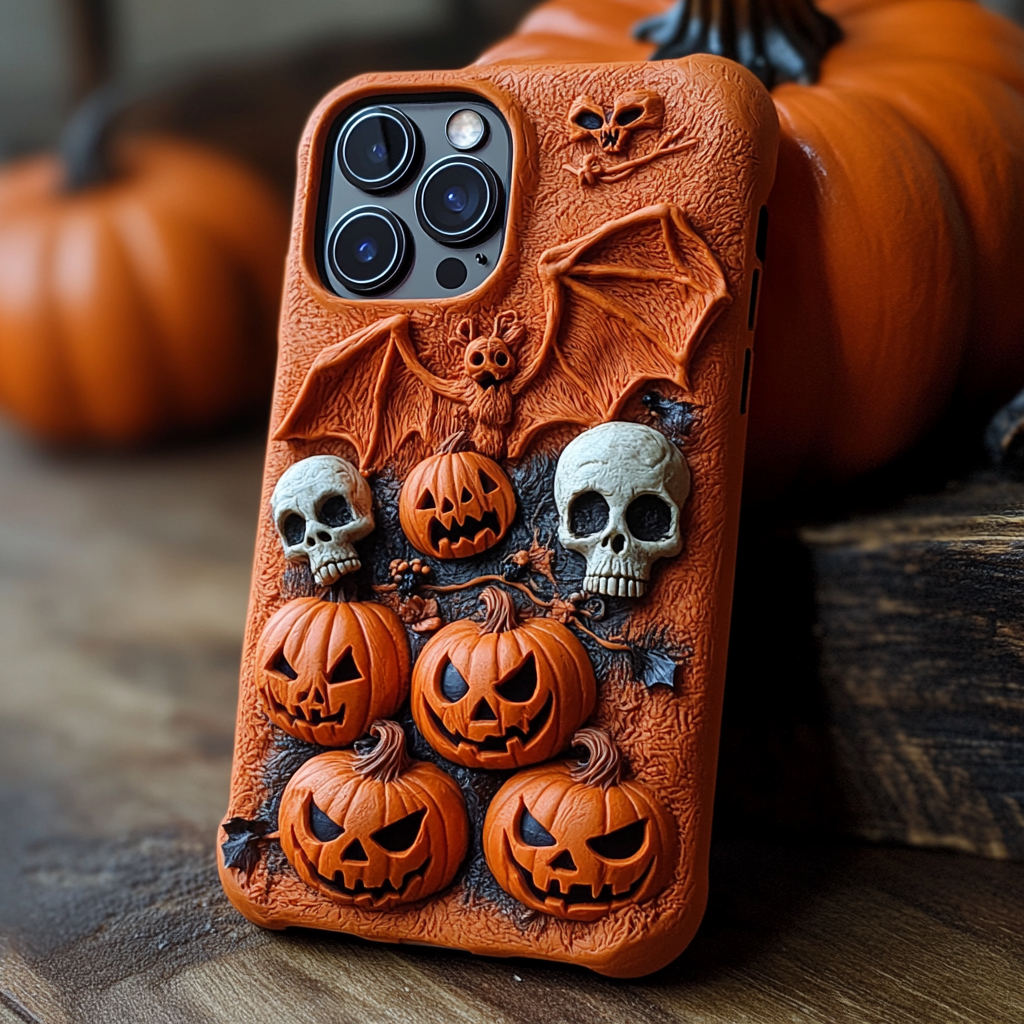 Spooky szn/Spooky Season Halloween Phone Cases, Multiple Designs,Spooky Season Pumpkin and Skull Patterns for iPhone, Samsung Galaxy, Google Pixel