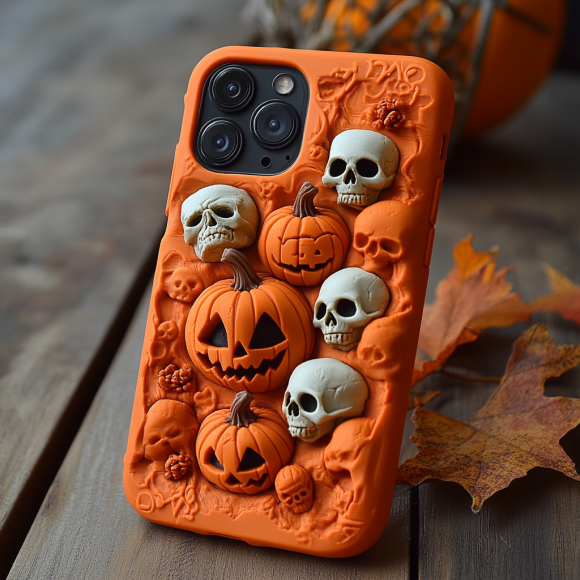 Spooky szn/Spooky Season Halloween Phone Cases, Multiple Designs,Spooky Season Pumpkin and Skull Patterns for iPhone, Samsung Galaxy, Google Pixel