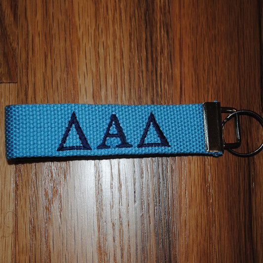 Personalized Embroidery Sorority Keychain, Multicolor Canvas Greek Letter Key Chain, Greek Life, Official Licensed Product, Gift for Her