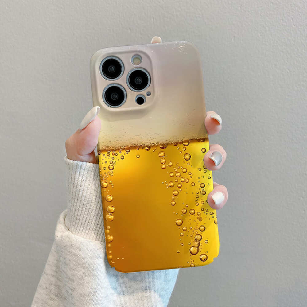 Minimalist Beer Design Phone Case,Creative Slim Cover for iPhone, Samsung Galaxy, Google Pixel, Xiaomi