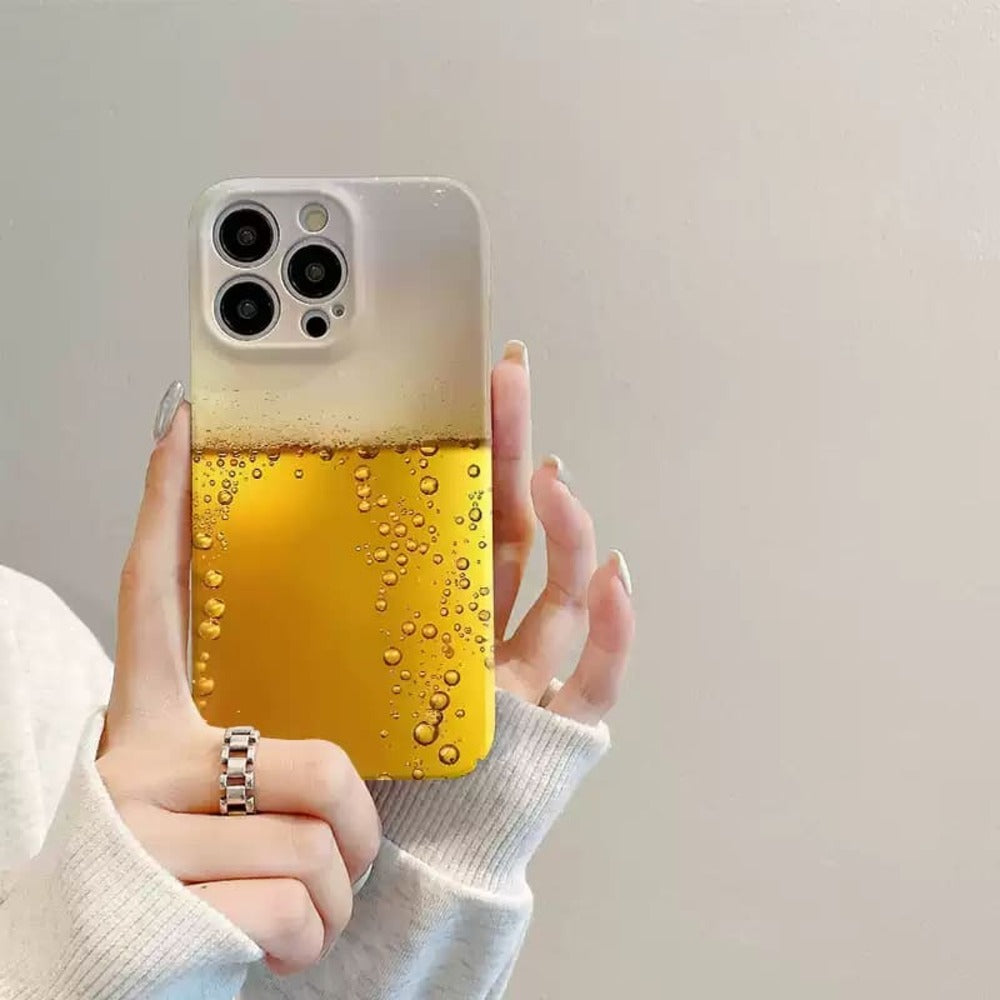 Minimalist Beer Design Phone Case,Creative Slim Cover for iPhone, Samsung Galaxy, Google Pixel, Xiaomi