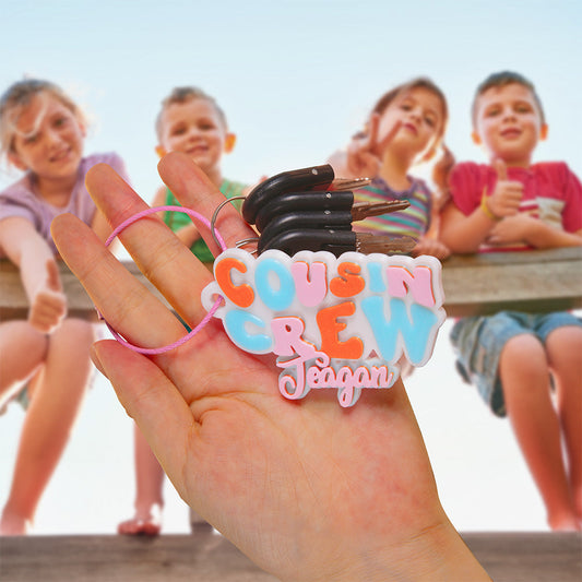 Personalized Family Bond Keyring, COUSIN CREW Custom Keychain, Perfect Gift for Loved Ones Stylish Cousin Crew Pendant