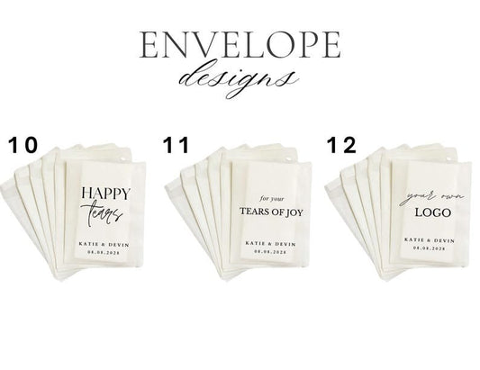 Personalized Wedding Tissue Packs | Personalized Wedding Confetti Packs | Happy Tears | Confetti Packs | Tissue Packets | Wedding Favor