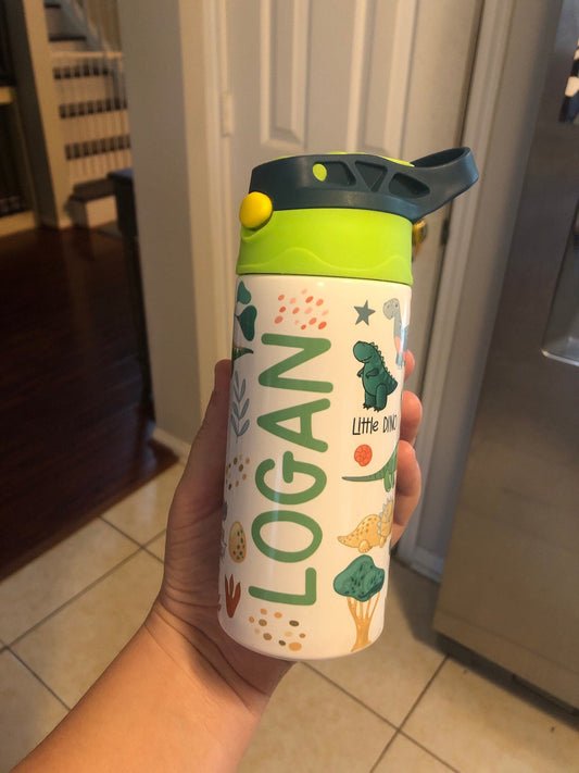 Custom Kids Water Bottle, Personalized Toddler Tumbler with Name, Children Back to School Thermos / Stainless Steel Cup for Boy and Girls