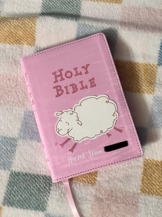 Woolly Lamb Personalized Children's Bible, Religious Gifts, Children's Religious Gifts, Kids Bibles