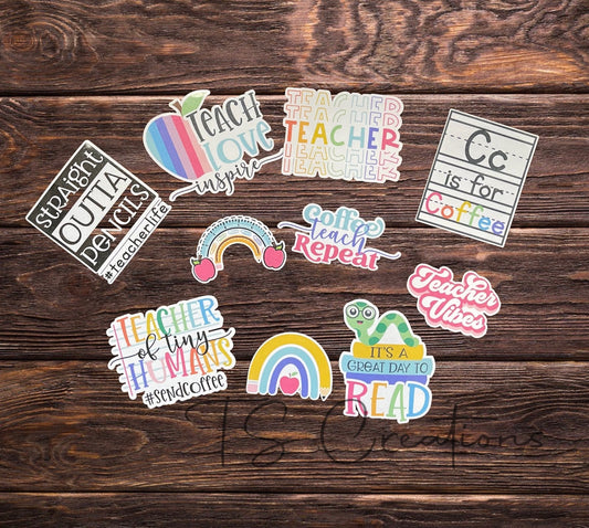 Teacher Appreciation Sticker Pack. Vibrant, Educational stickers for Classroom Decor & Teacher Gifts. Teacher Planners, Grading.