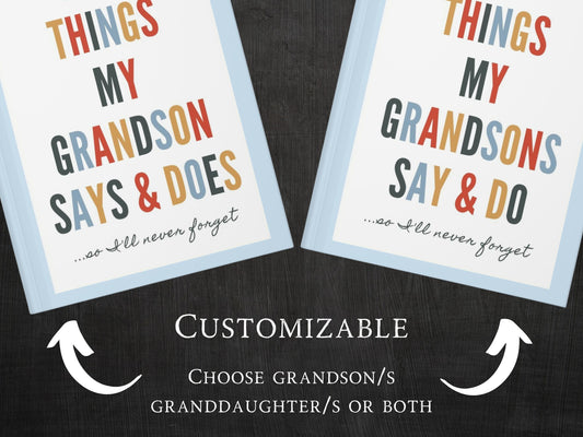 Grandparents Journal for Grandma Gift from Grandkids Memory Book Grandmother Notebook Mother's Day Gift for Nana Birthday Gift for Mom Wife
