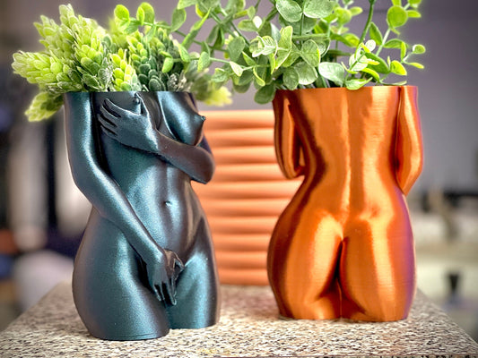Unique Pot Artistic Planter, Fun Shy Decor, Quirky Office Decoration, Artistic Home Gift Idea