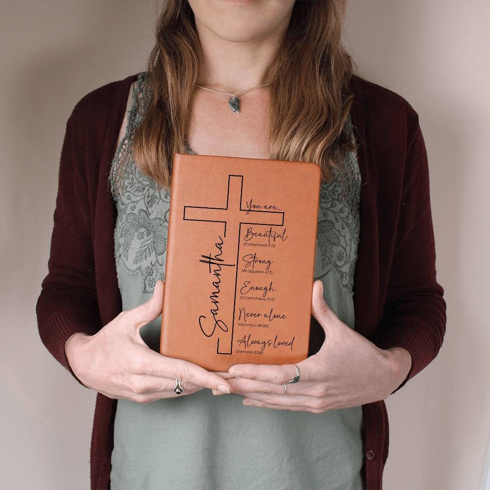 Personalized Christian Journal for Her, Bible Scripture Study Journal, Prayer Journal, Religious Journal Gift for Women, Bible Verse Gift
