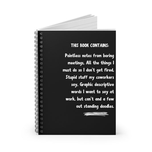 Custom Funny Work Notebook, Sarcastic Spiral Notebook, Coworker Gift, Staff Thank You Present Idea for Men/Women
