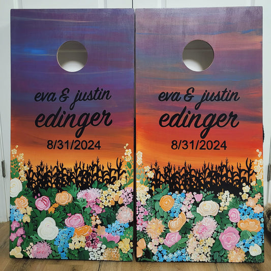 Custom Cornhole Boards, Company logo, Sport, College, House Divided, Monogram, Cornhole Set with Bags, Housewarming Gift