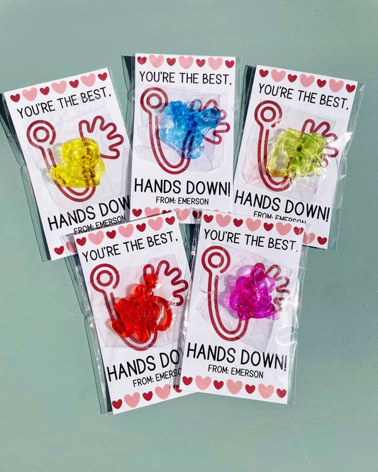 Sticky Hands Valentines, School Valentines, Valentines for Class, Valentines for Students, Valentines Class Set, Valentines from Teacher