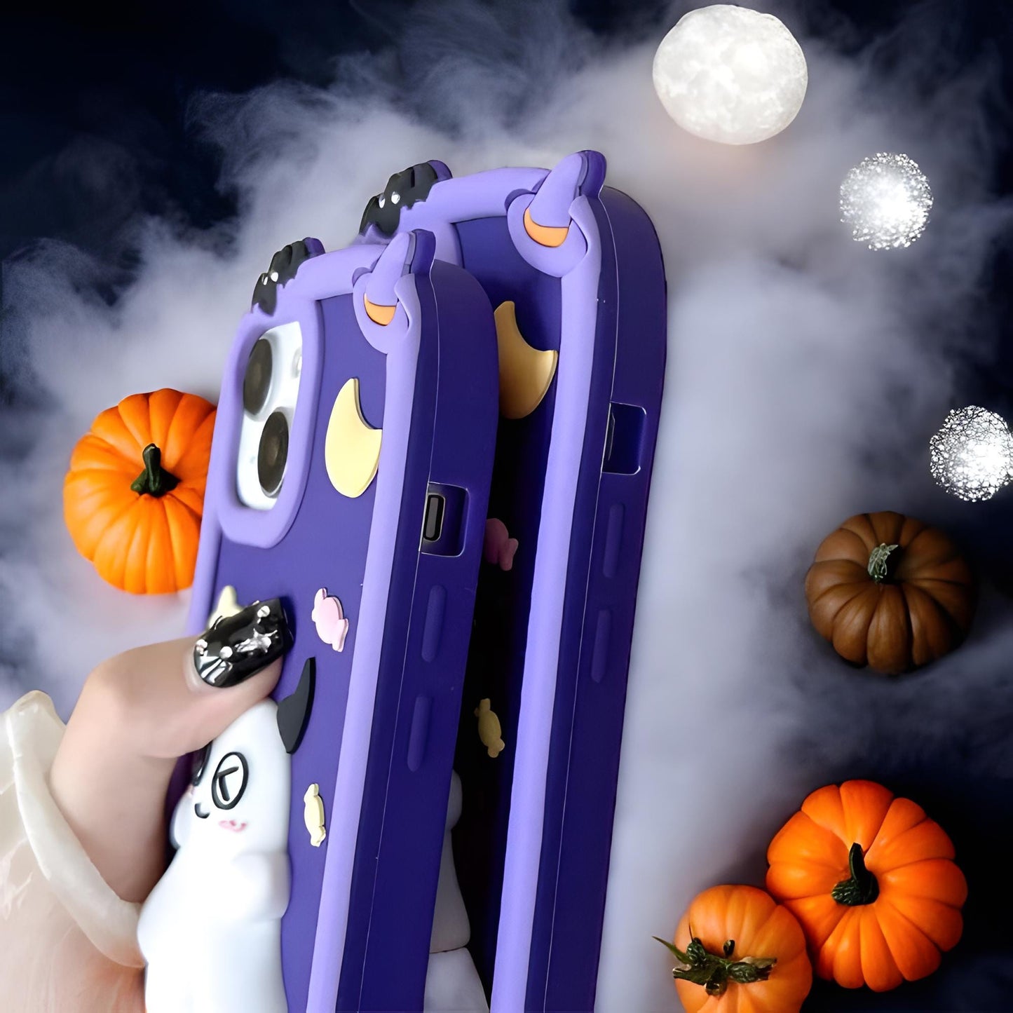 3D Halloween Pumpkin Ghost Handmade Phone Case, Spooky iPhone Case, Halloween Aesthetic, Perfect Halloween Gift