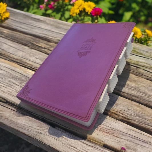 Custom Pink NIV Tabbed BIBLE with Tabs Christian Catholic Gift for Her Mom Women Girls Confirmation Communion Baptism Study Wedding Birthday