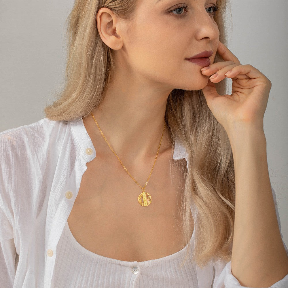 Custom Name Treble Clef Necklace, Engraved Piano Keyboard Notes Charm, Music Necklace, Music Teacher Gift, Gift for Pianist/Music lovers