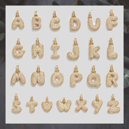 Custom Bubble Balloon Letter Necklace, Initial Necklace, Twisted Gold Chain, Women's Jewelry, Birthday/Valentine's Day Gift, Gift for Her/Girlfriends