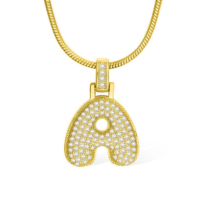 Custom Bubble Balloon Letter Necklace, Initial Necklace, Twisted Gold Chain, Women's Jewelry, Birthday/Valentine's Day Gift, Gift for Her/Girlfriends