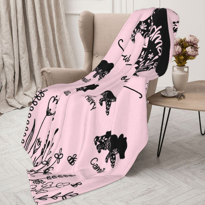 Personalized Mama Bear Flannel Fleece Blanket with Kids' Names, Soft Cozy Throw for Bed Couch, Birthday/Christmas/Mother's Day Gift for Mom/Grandma