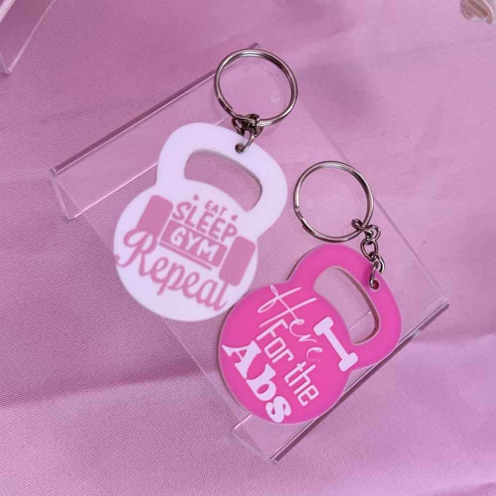 Funny Gym Sayings on A Keychain, Customizable Colors, Used for A Bag, Gym Bag, Backpack, Made with Acrylic