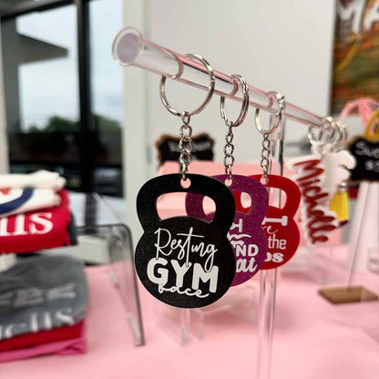 Funny Gym Sayings on A Keychain, Customizable Colors, Used for A Bag, Gym Bag, Backpack, Made with Acrylic