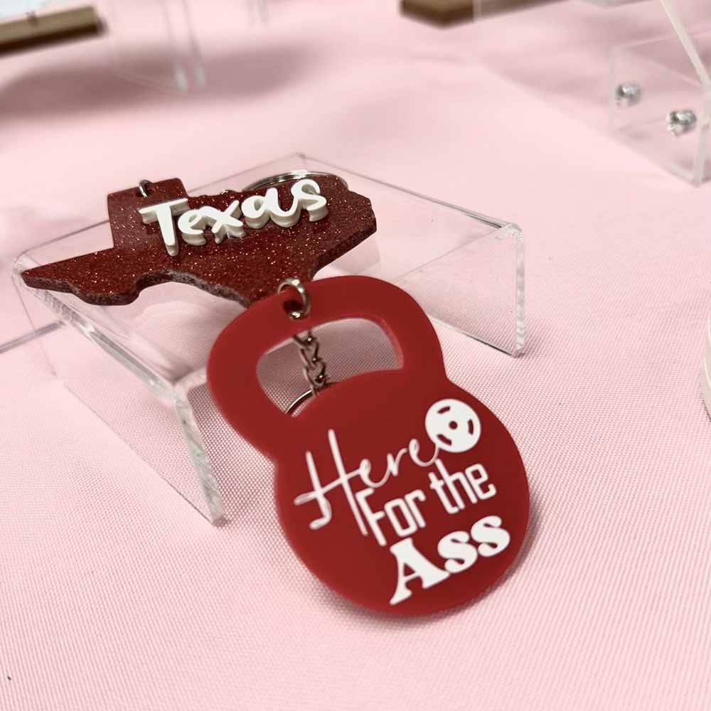 Funny Gym Sayings on A Keychain, Customizable Colors, Used for A Bag, Gym Bag, Backpack, Made with Acrylic