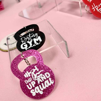 Funny Gym Sayings on A Keychain, Customizable Colors, Used for A Bag, Gym Bag, Backpack, Made with Acrylic