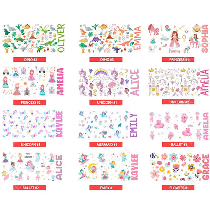 Custom Kids Water Bottle, Personalized Toddler Tumbler with Name, Children Back to School Thermos / Stainless Steel Cup for Boy and Girls