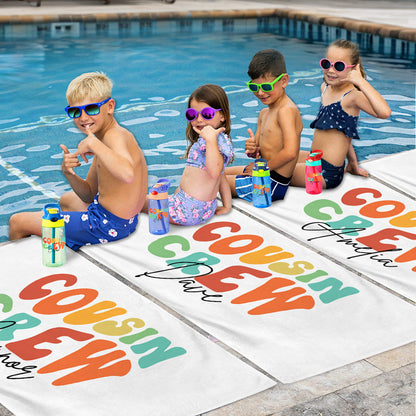 Custom Name Cousin Crew Kids Water Bottle, Perfect for Family Outings