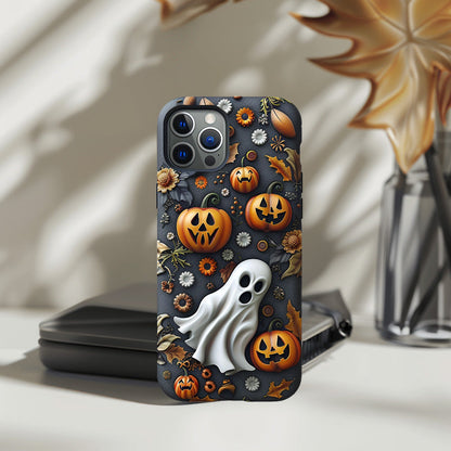 Halloween Pumpkin Ghost Phone Case, Multiple Styles Available,iPhone, Pixel, Samsung