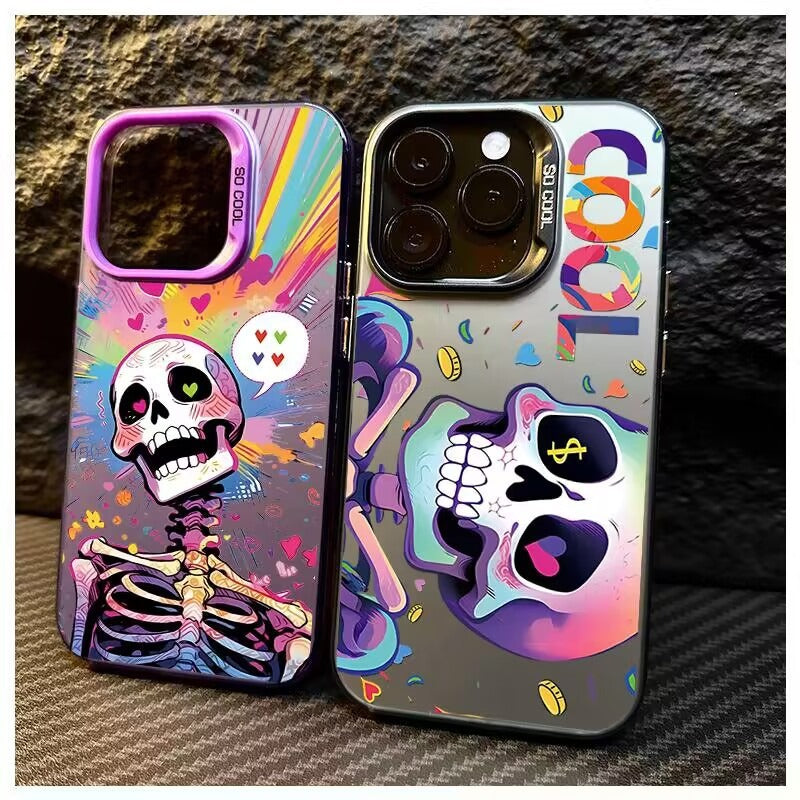 Colorful Skeleton Themed iPhone Case for Halloween