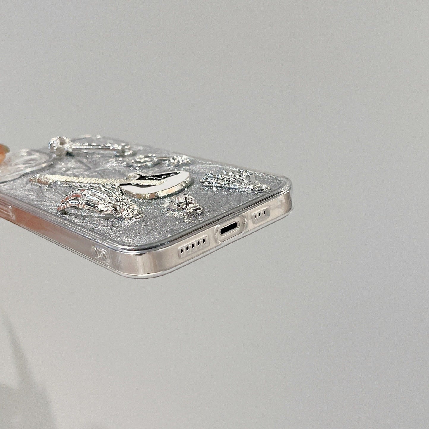 3D Metallic Skeleton Hands Guitar iPhone Case