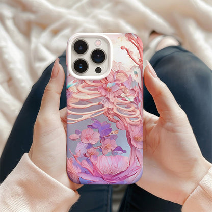 Colorful Floral Skull Design Phone Case, Artistic Cover,iPhone, Pixel, Samsung