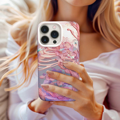 Colorful Floral Skull Design Phone Case, Artistic Cover,iPhone, Pixel, Samsung