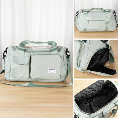 Personalized Name Multi-compartment Waterproof Weekender Bag with Shoulder Strap, Overnight Duffel Bag, Birthday/Back to School/Weekend Gift for Women