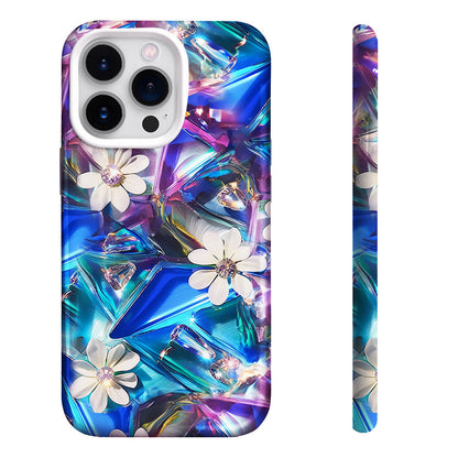 Floral Gemstone Mosaic Style Phone Case, Multiple Styles Available for iPhone, Samsung Galaxy, Google Pixel