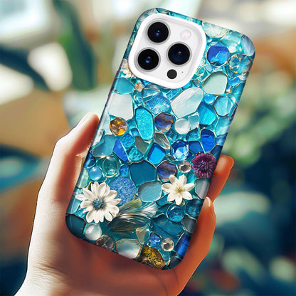 3D Mosaic Glass Texture Phone Case for iPhone, Samsung Galaxy, Google Pixel