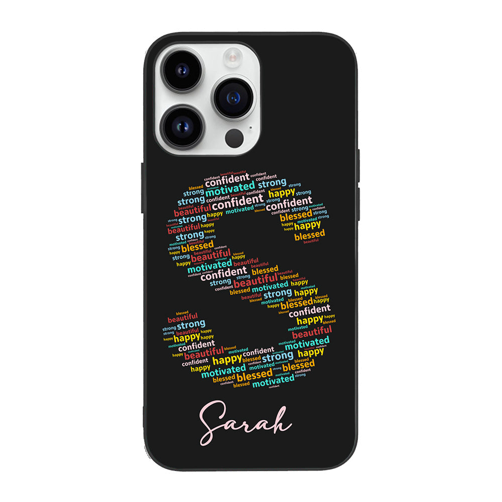 Custom Name Phone Case with Positive Affirmation Word Cloud Design,for iPhone, Samsung Galaxy, Google Pixel