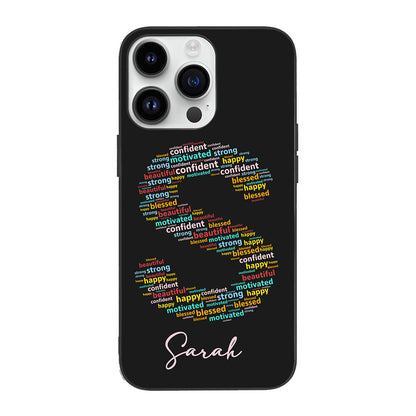 Custom Name Phone Case with Positive Affirmation Word Cloud Design,for iPhone, Samsung Galaxy, Google Pixel