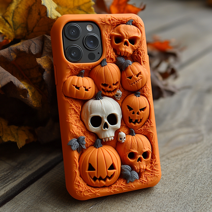 Spooky szn/Spooky Season Halloween Phone Cases, Multiple Designs，Spooky Season Pumpkin and Skull Patterns for iPhone, Samsung Galaxy, Google Pixel