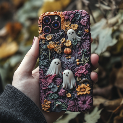 Spooky szn/Spooky Season Halloween Cute Ghost Flower Phone Case,Spooky Season for iPhone