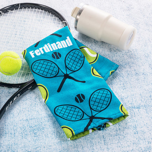 Personalized Tennis Towel with Name, Soft Absorbent Tennis Sweat Towel, Tennis Gear Stuff Accessories, Gym Gift for Tennis Lover/Tennis Team
