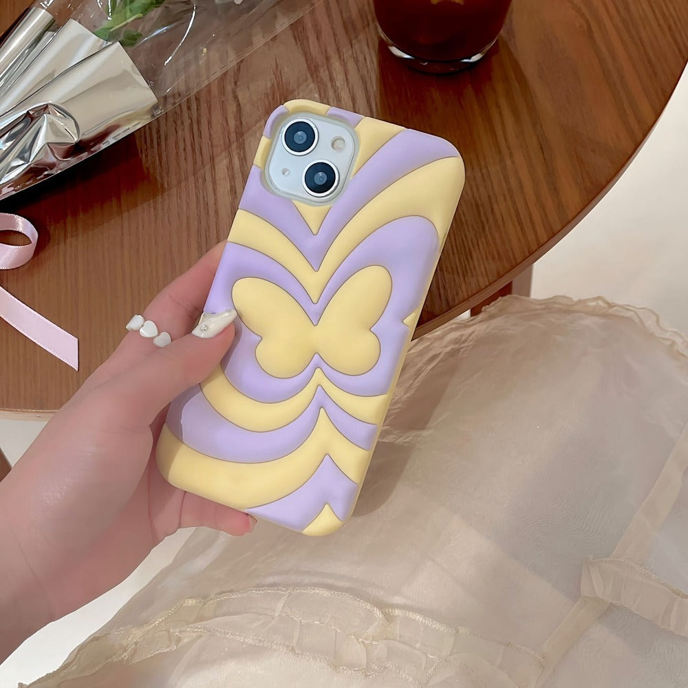 Colorful 3D Cartoon Butterfly Soft Silicone iPhone Case