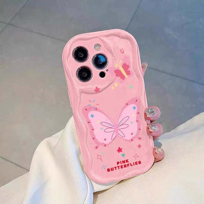 3D Pink Butterfly Stand Soft Silicone iPhone Case