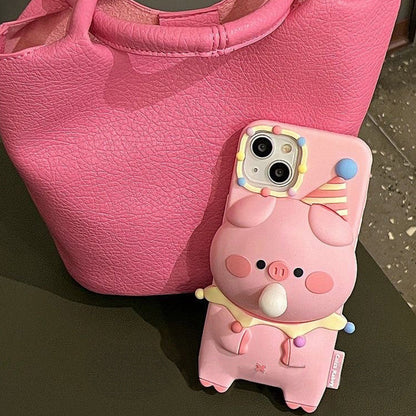 Bubble Pig Creative Stress Relief Soft Silicone Cover Phone Case for iPhone