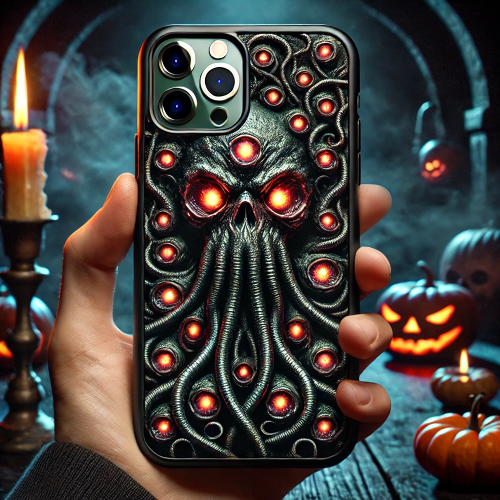 Cthulhu Eye 3D Relief Phone Case, Multiple Designs Available, Horror Tentacle and Evil Eye Patterns for iPhone, Samsung Galaxy